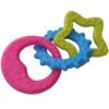 Pet Dog Bell Bone TPR Rubber Bite Teeth Cleaning Chew Toy Training Bell Toy