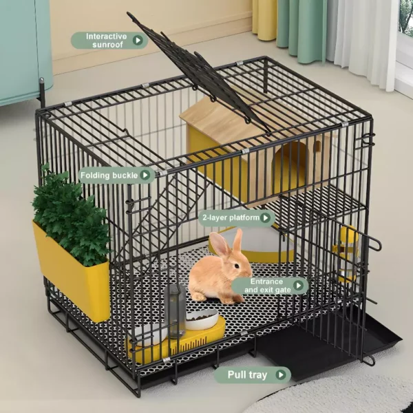 Cat Cage 1 Level with Tray Hamster Cage  Rabbit Cage Foldable