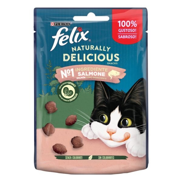 07613287159373_c1n1_felix_btc_naturally_delicious_rich_in_salmon_50g_1_frente_1.jpg Purina Felix Naturally Delicious Salmon and Spinach Cat Treats (8 x 50 g)